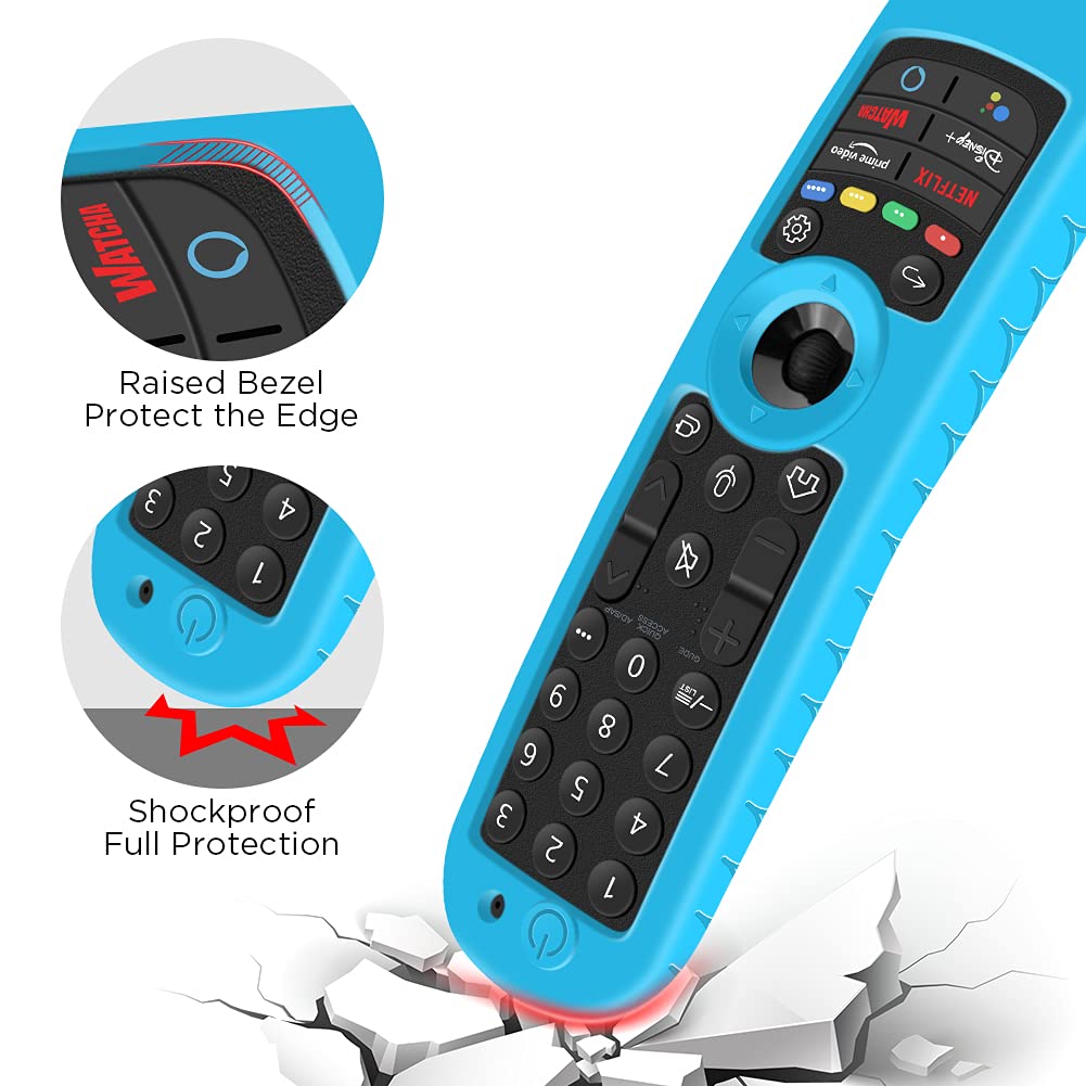 2 Pack Silicone Protective Case for LG MR21GA MR22GA MR23GA MR24GN Remote Control [Anti-Slip] Shockproof Protector Cover for LG Magic Remote 2021-2024