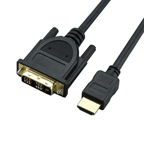 Rulykar HDMI to DVI Cable (10FT, High-Speed, Bi-Directional Adapter Male to Male, DVI-D 18+1, 1080p,) - Compatible with Raspberry Pi, Roku, Xbox One