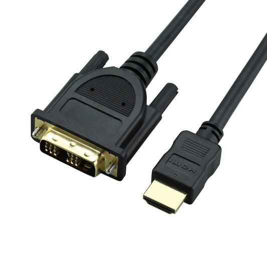 Rulykar HDMI to DVI Cable (10FT, High-Speed, Bi-Directional Adapter Male to Male, DVI-D 18+1, 1080p,) - Compatible with Raspberry Pi, Roku, Xbox One