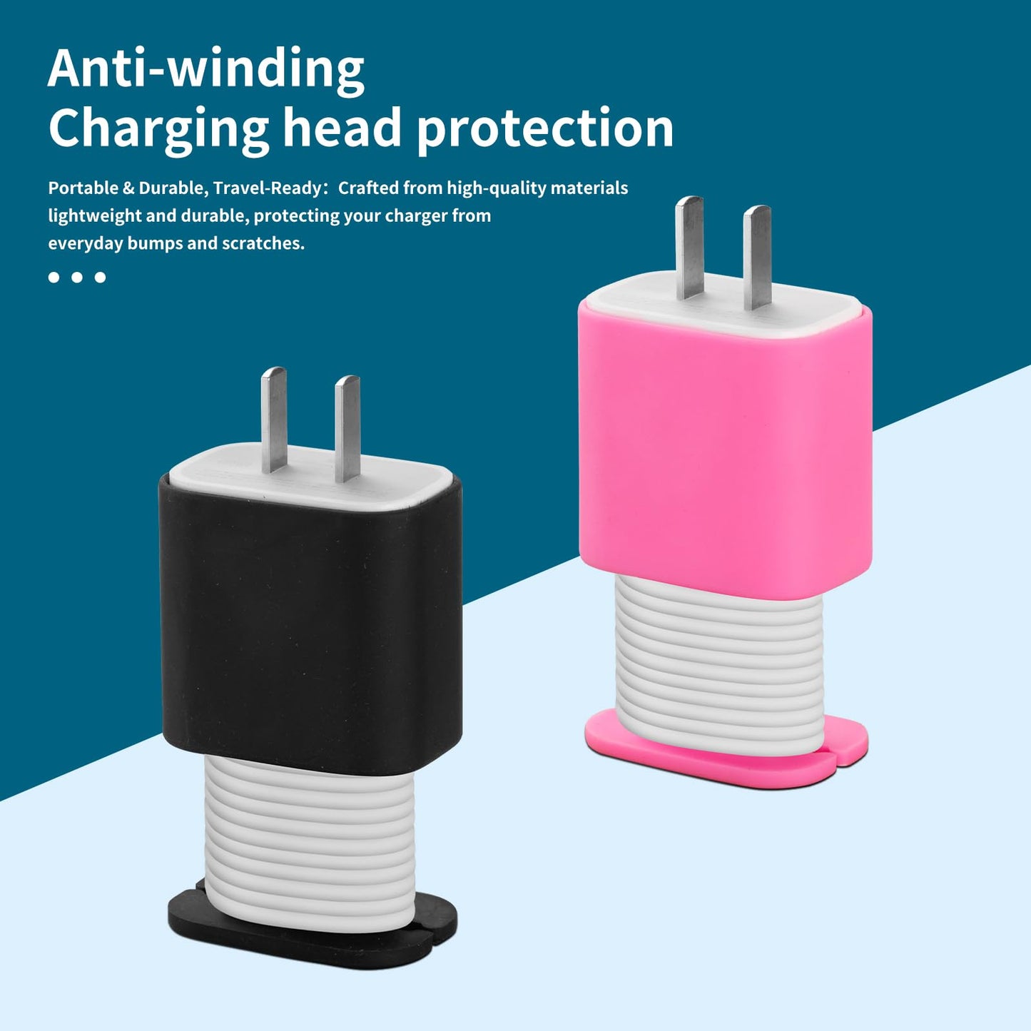 4 Packs USB Data of Silicone Charger Protector, Compatible with 18W and 20W Silicone Power Adapter, Power Adapter Case-1.66 x 1.12 inches, Cord Wrap