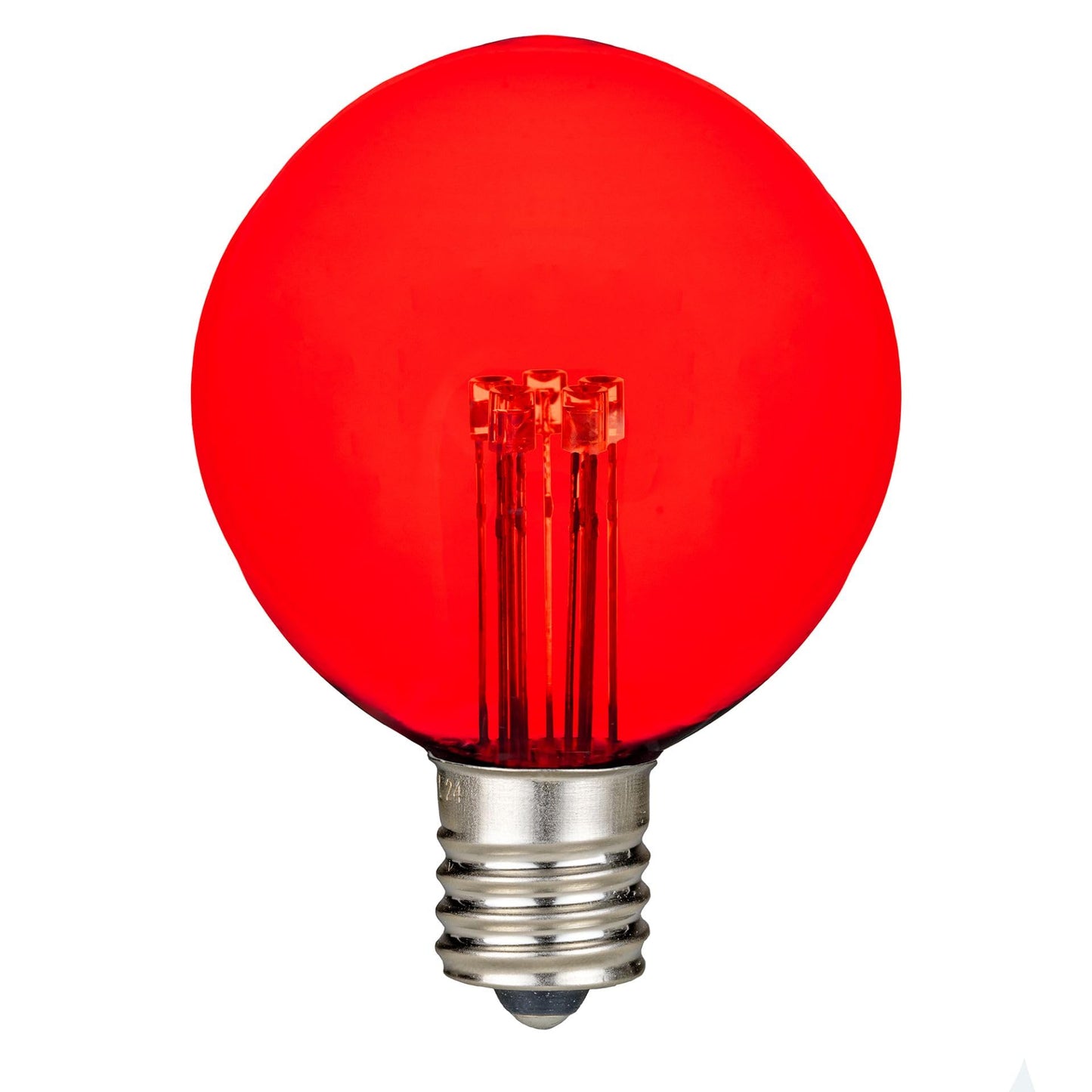 Novelty Lights 5 Pack G50 Glass LED Globe Bulbs, String Light Replacement Bulbs, E17 Intermediate Base, Energy Efficient Outdoor Patio Lighting, Red