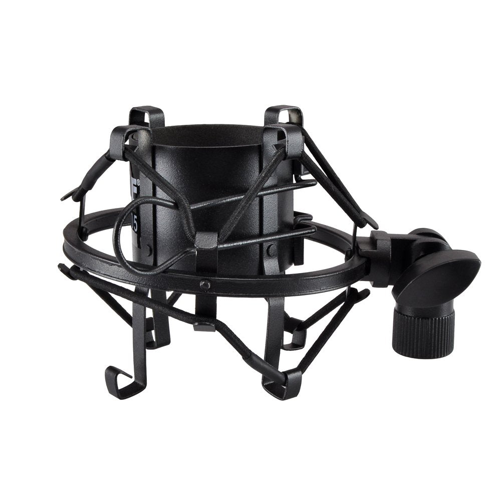 Pyle Updated Pro Shock, Clip Holder, Anti-Vibration Mount, Standard Size, Quick Angle Adjustment, Padded Mic Clamp, Easily Locks into Position