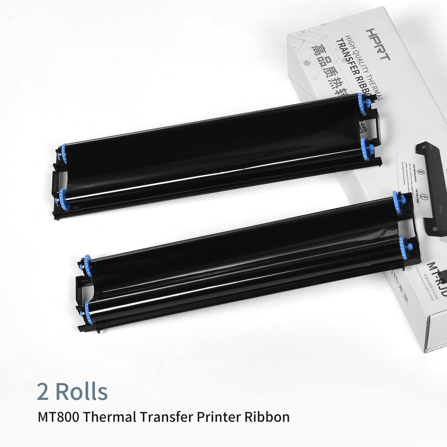 LANRU Thermal Ribbon 2 Rolls Thermal Transfer Ribbon with RFID Funtion for MT800 Portable A4 Thermal Transfer Printer