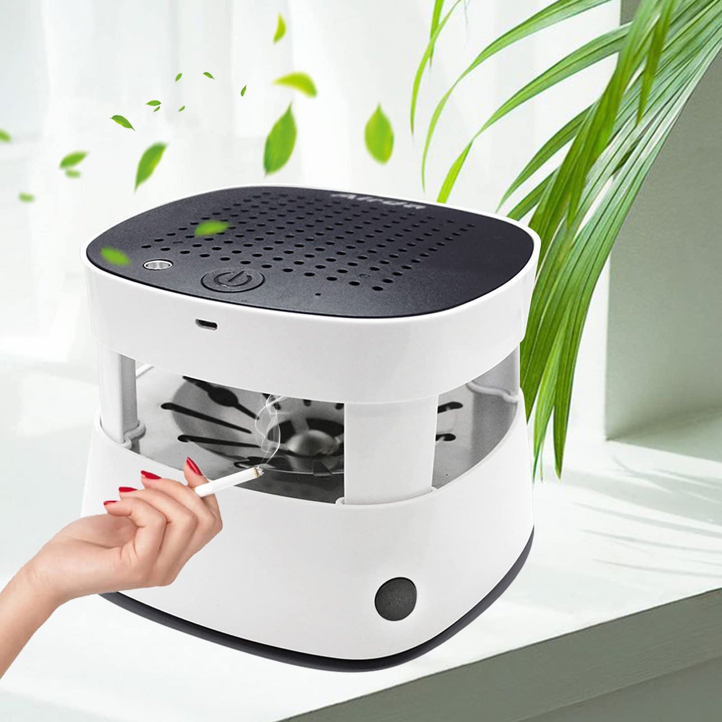 Smokeless Air Purifier Ashtray: Multifunctional Filtered Ashtray for Clean Air & Convenient Smoking
