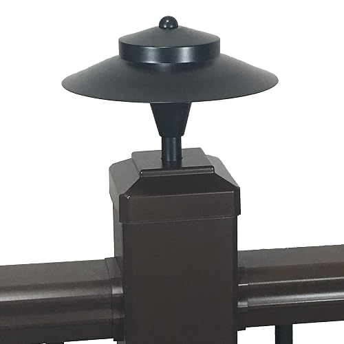 Tru-Post LED Post Light for Deck or Fence (Brown, Aluminum Post Cap, 4.5 in x 4.5 in, 3W LED, 12v Low Voltage)