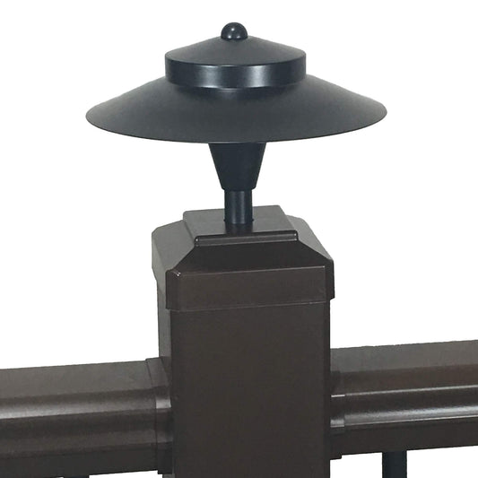 Tru-Post LED Post Light for Deck or Fence (Brown, Aluminum Post Cap, 4.5 in x 4.5 in, 3W LED, 12v Low Voltage)