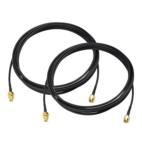 BINGFU SMA Male to SMA Female Bulkhead Mount RG174 Antenna Extension Cable 3m 10 feet (2-Pack) Compatible with 4G LTE Router Gateway Modem Mobile