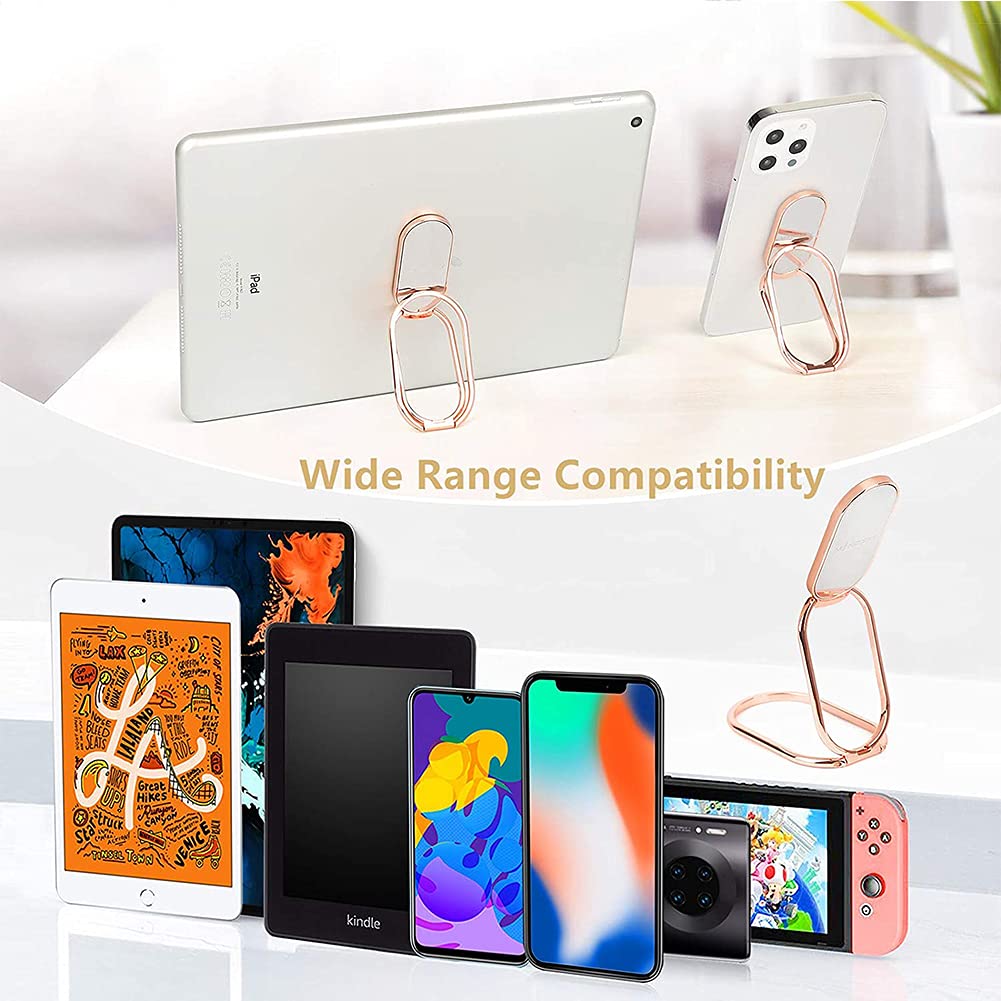 Cell Phone Ring Holder Finger Kickstand, CLZWiiN Foldable 360° Rotation Cellphone Stand for Desk, Office Desktop, Magnetic Car Mount, Metal