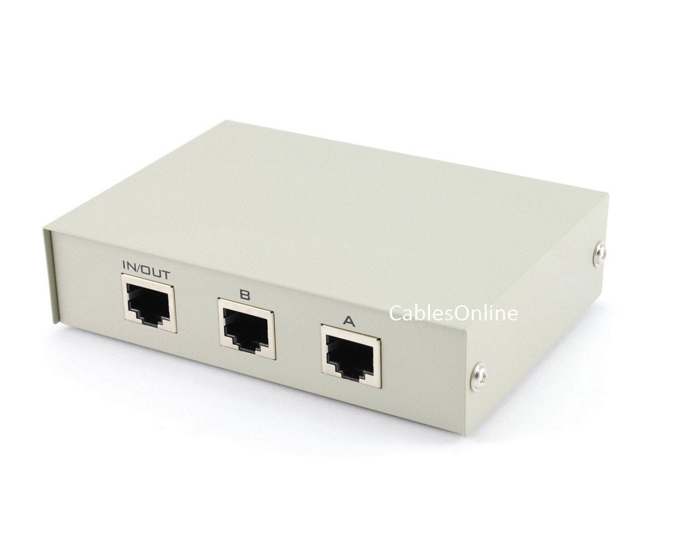 CablesOnline Compact 2-Way RJ45 Ethernet Network Push Button Metal Mini Switch Box (SB-034P)