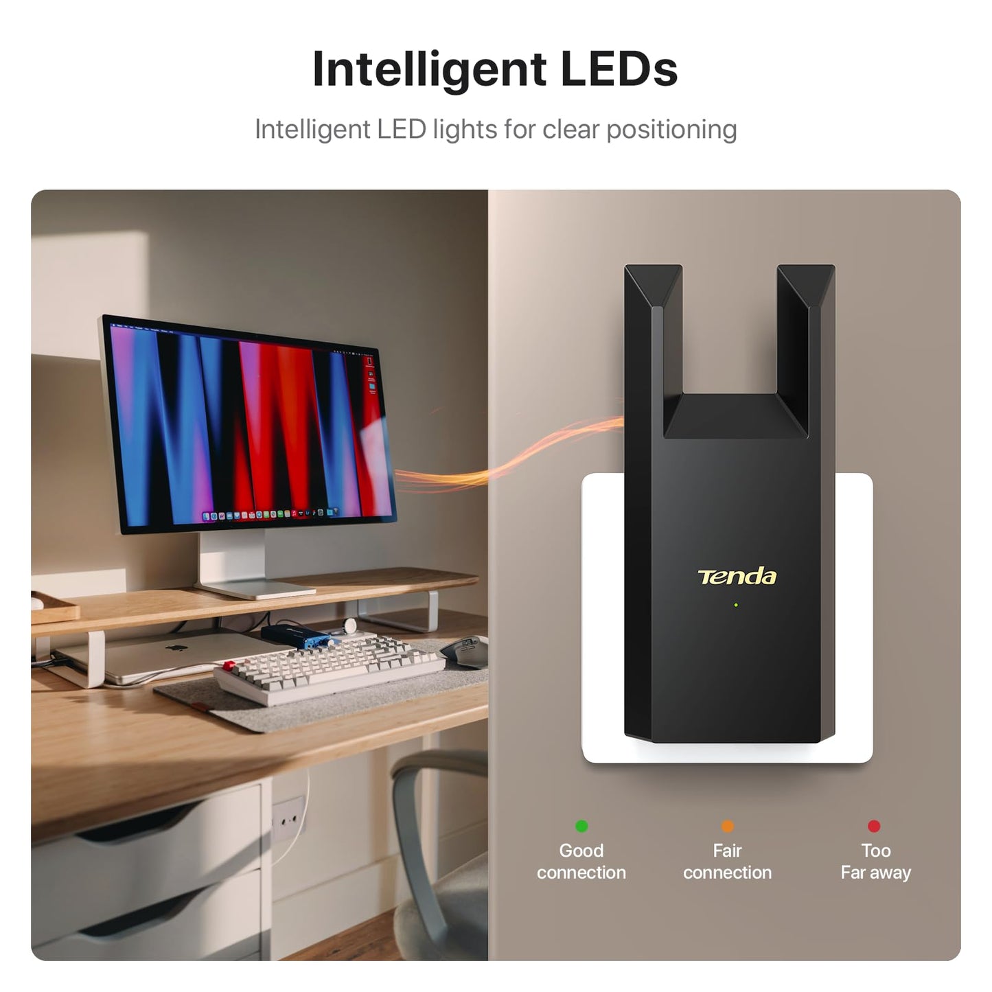 Tenda WiFi Extender N300 WiFi Extender,with Ethernet Port, Up to 800 Sq. Ft.,Single Band WiFi Range Extender,Repeater Mode&AP Mode,Easy Setup,2.4GHz