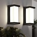 iYogaled Black Outdoor Light Fixtures Wall Mount, IP65 Waterproof Porch Lights Outdoor Wall Sconce, 2 Pack Rectangular Modern Exterior Lighting
