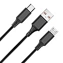 ienza Battery Charger Cord (Micro and USB C) Cable Wire for Ring Doorbell, Camera, Spotlight Cam Plus/Pro, Outdoor Camera/Stick Up Cam and Battery