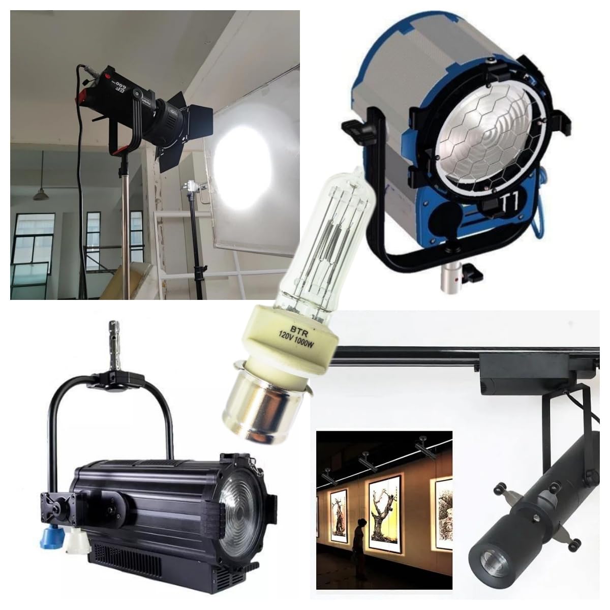 Tawelun T7 Bulb BTR 1000W / T7 / 120V / CL / P28S 1000-Watt 120-Volt P28s BTR 1000w 120v spot Light Bulbs Medium Pre-Focus Based Stage and Studio