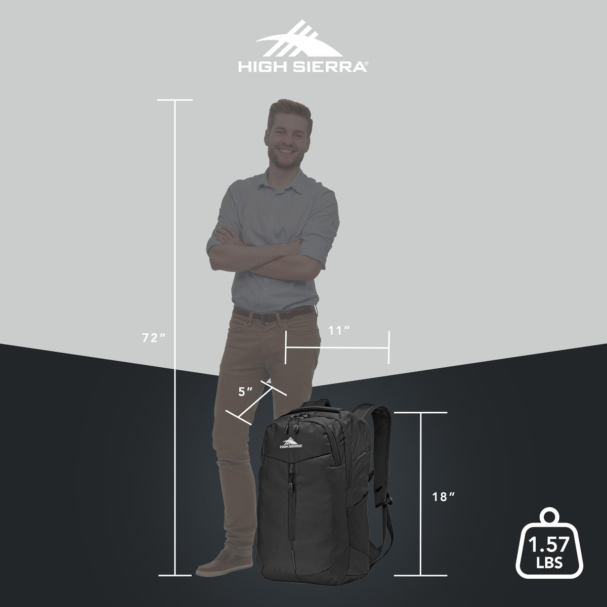 High Sierra Swerve Pro Backpack with Laptop Pocket + Tablet Sleeve, Fits most 17” Laptops, 27L, Black