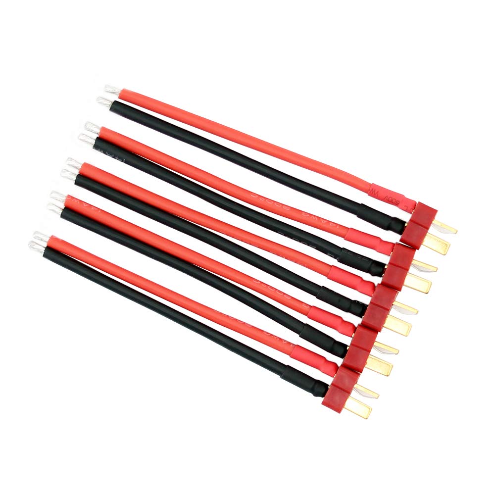 5pcs Male T-Plug/T-Connectors Style with 10cm 14awg Wire(BDHI-28)