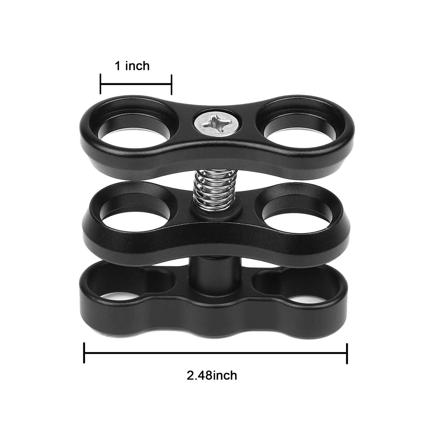 WLPREOE 2 PCS x 1" Inch Aluminum Standard Long Ball Clamp Mount for Underwater Diving Light Arm System,Work with Ram Mounts