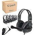 Eduvy Bulk Headphones for Classroom with Microphone, Heavy-Duty School Pack Wired Headphones for Students with Rotating Boom Mic. Teacher Must Haves…