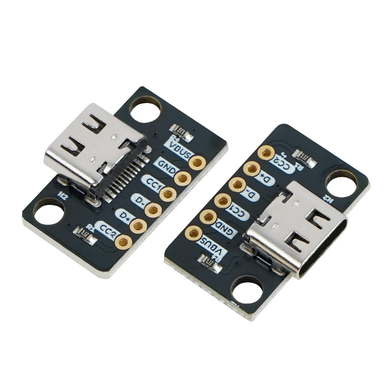 Treedix 4pcs USB Type-C Breakout Board Serial Basic Breakout Female Connector Immersion Gold PCB Converter Board