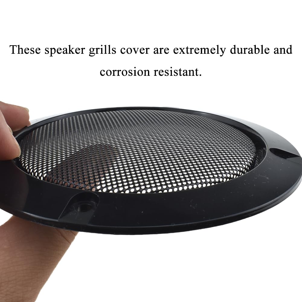 Acoeitl 4 Inch Metal Glossy Audio Speaker Cover Round Grille Protector Speaker Grills Circle Case Repalcement for Home Theater DIY Speakers and Cars