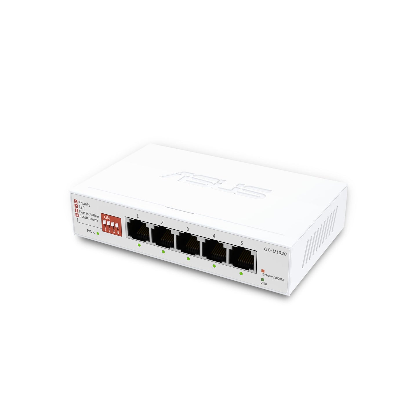 ASUS QG-U1050, 5-Port 2.5G Unmanaged Switch, Support 4 Intelligent Modes, Home Network Hub, Office Ethernet Splitter, Plug and Play, Easy Setup