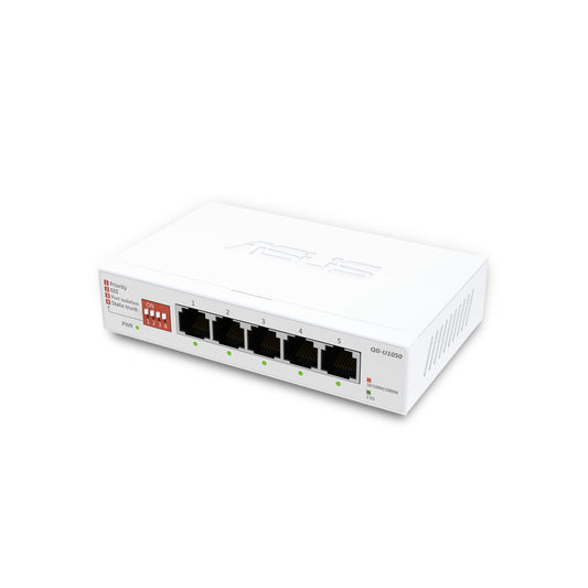 ASUS QG-U1050, 5-Port 2.5G Unmanaged Switch, Support 4 Intelligent Modes, Home Network Hub, Office Ethernet Splitter, Plug and Play, Easy Setup