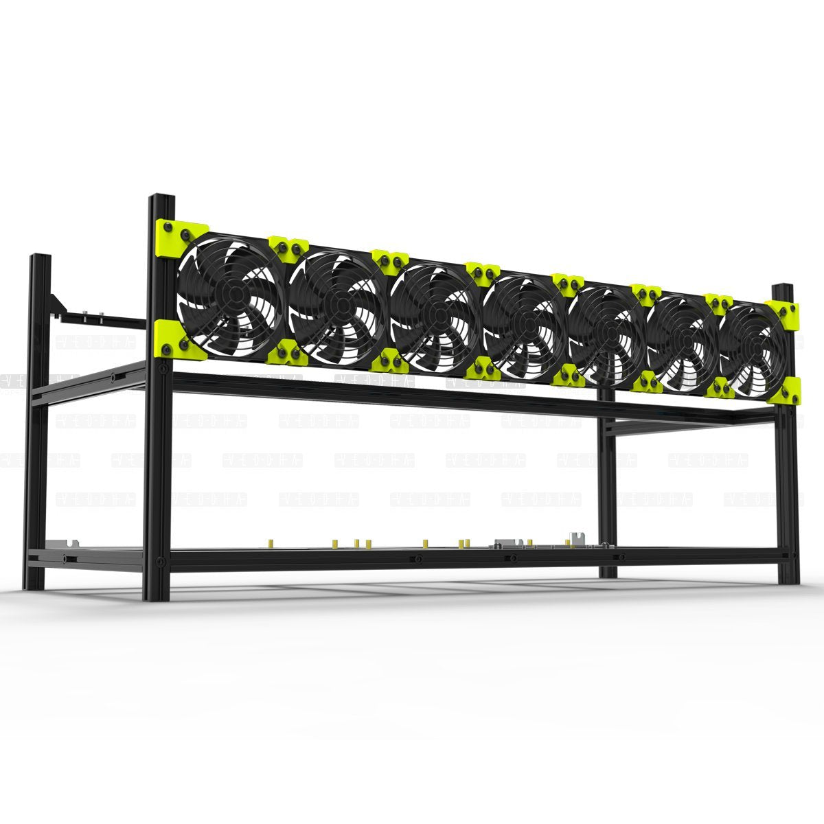 Veddha V3C 8-GPU Mining Case Aluminum Stackable Mining Rig Open Air Frame Case with Fan Mount