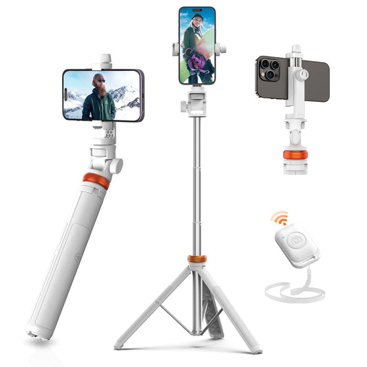 EUCOS 62" Tripod for iPhone, Sturdy Selfie Stick Tripod with Remote & Lightweight Phone Stand, Solidest Portable Cell Phone Tripod, Compatible iPhone