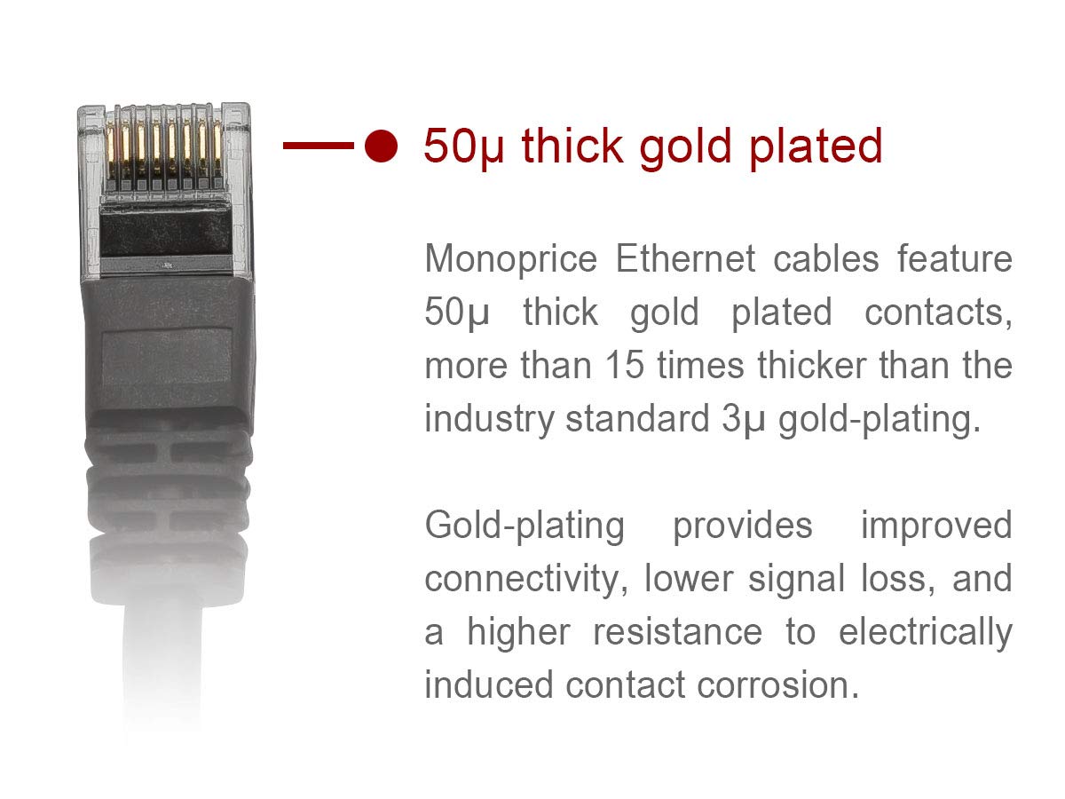 Monoprice Cat5e Ethernet Patch Cable - Snagless RJ45, Stranded, 350Mhz, UTP, 24AWG, 100 Feet, Black - Flexboot Series