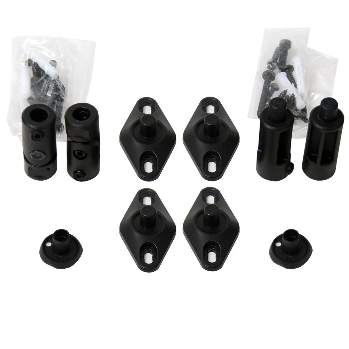 VideoSecu 6 Black Universal Satellite Studio Speaker Mounts/Brackets for Walls and Ceilings 1UP (Black, 6 Pack)