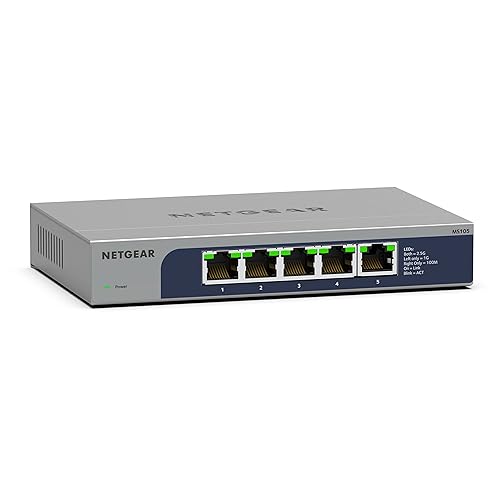 NETGEAR 5-Port Multi-Gigabit Ethernet Unmanaged Network Switch (MS105) - with 5 x 1G/2.5G, Desktop or Wall Mount, and Limited Lifetime Protection
