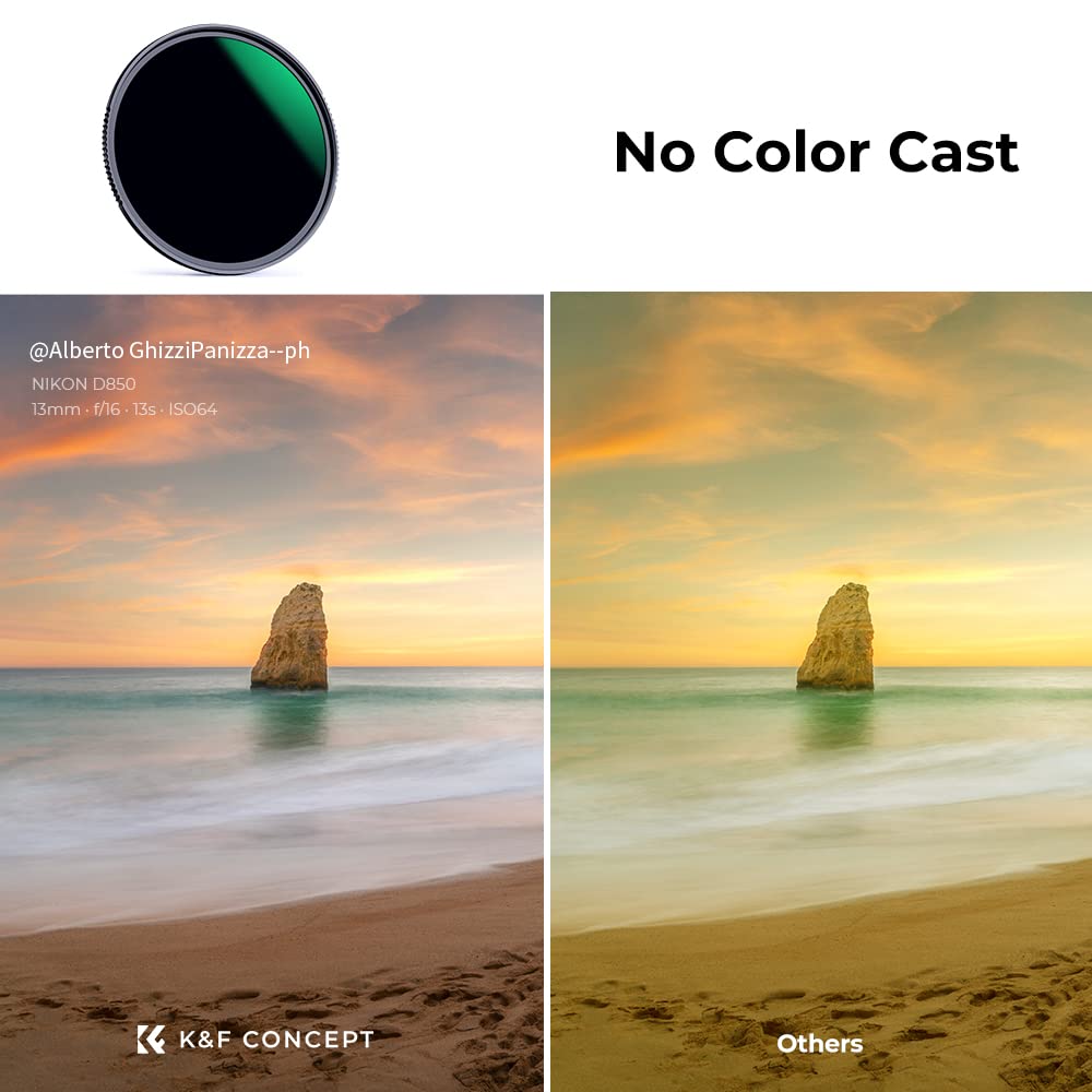 K&F Concept 77mm ND1000 (10-Stop Fixed Neutral Density) ND Filter with 28 Multi-Coated Optical AGC Glass Waterproof Camera Lens Filter- for Long