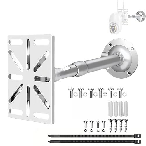 CTXSumTec Telescoping Security Camera Mount (20-40cm/7.9-15.7in) with 1/4” Screw Interface & Adapter Plate - Aluminum Bracket for Universal Camera