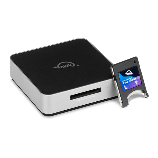OWC Atlas USB4 CFexpress 4.0 Type B Card Reader, 40Gb/s USB4 USB-C Port, Bus Powered, Includes Type A>B Adapter for Fast ingest of Type A Cards, Up
