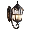 LONEDRUID Dusk to Dawn Sensor Outdoor Wall Light Fixtures Black Roman 17.71" H Exterior Wall Lantern Waterproof Sconce Porch Lights Wall Mount