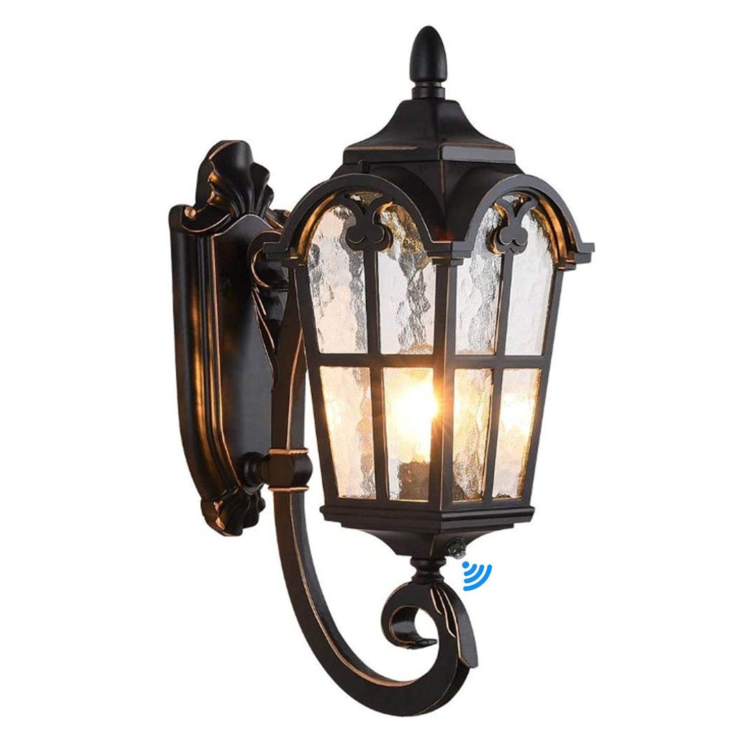 LONEDRUID Dusk to Dawn Sensor Outdoor Wall Light Fixtures Black Roman 17.71" H Exterior Wall Lantern Waterproof Sconce Porch Lights Wall Mount
