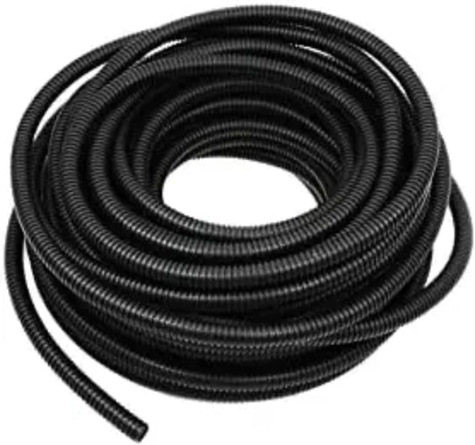 1/4" X 100 ft Split Wire Loom Flex-Guard Convoluted Tubing - Protective Split Cable Sleeves for Automotive Home Industrial Electrical Wires - Chemical
