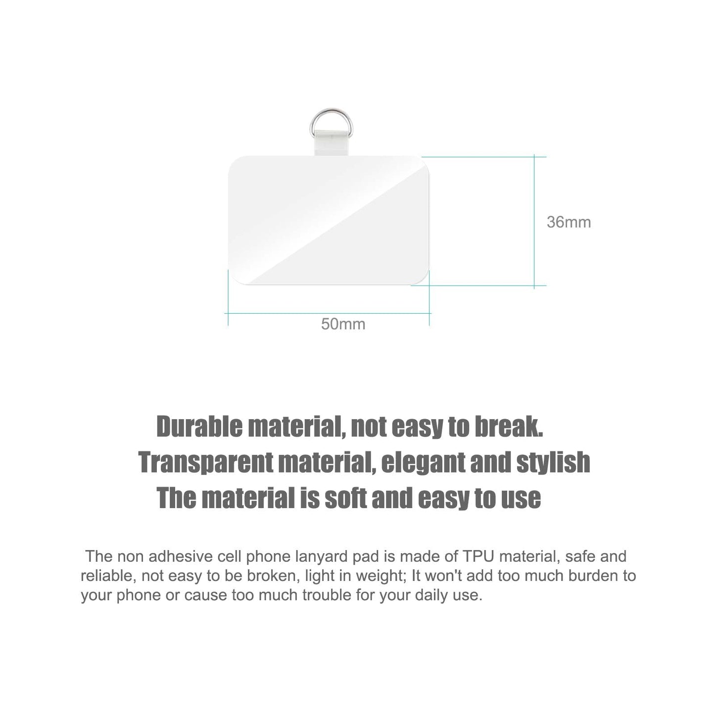 POHFP 10 pack Transparent Phone Tether Tab,Cell Phone Tether Replacement for iPhone Smartphone Case & Other CellPhone Case,No Adhesive,CellPhone Strap