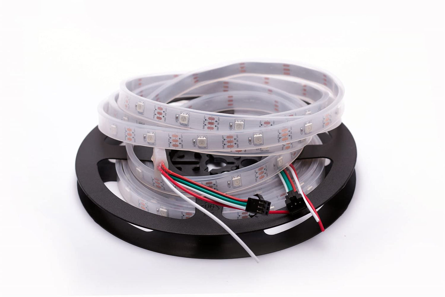 WS2812B LED Strip Individual Addressable Light 30Pixels/m SMD 5050 RGB Pixel Strip DC5V 16.4FT 150LEDS Waterproof IP67 White PCB