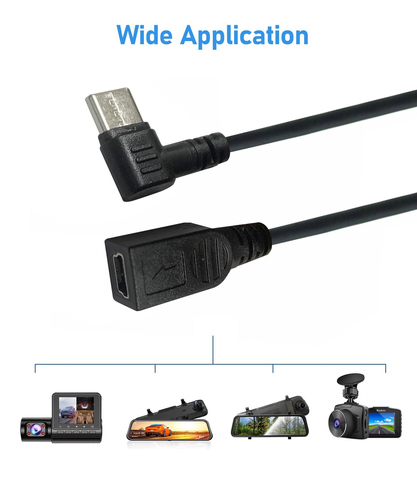 Plozoe Mini USB Female to Type C Male Cable,USB-C Male to Mini U SB Female Adapter Converter for Mini Dash Cam Hardwire Kit and More Mini USB