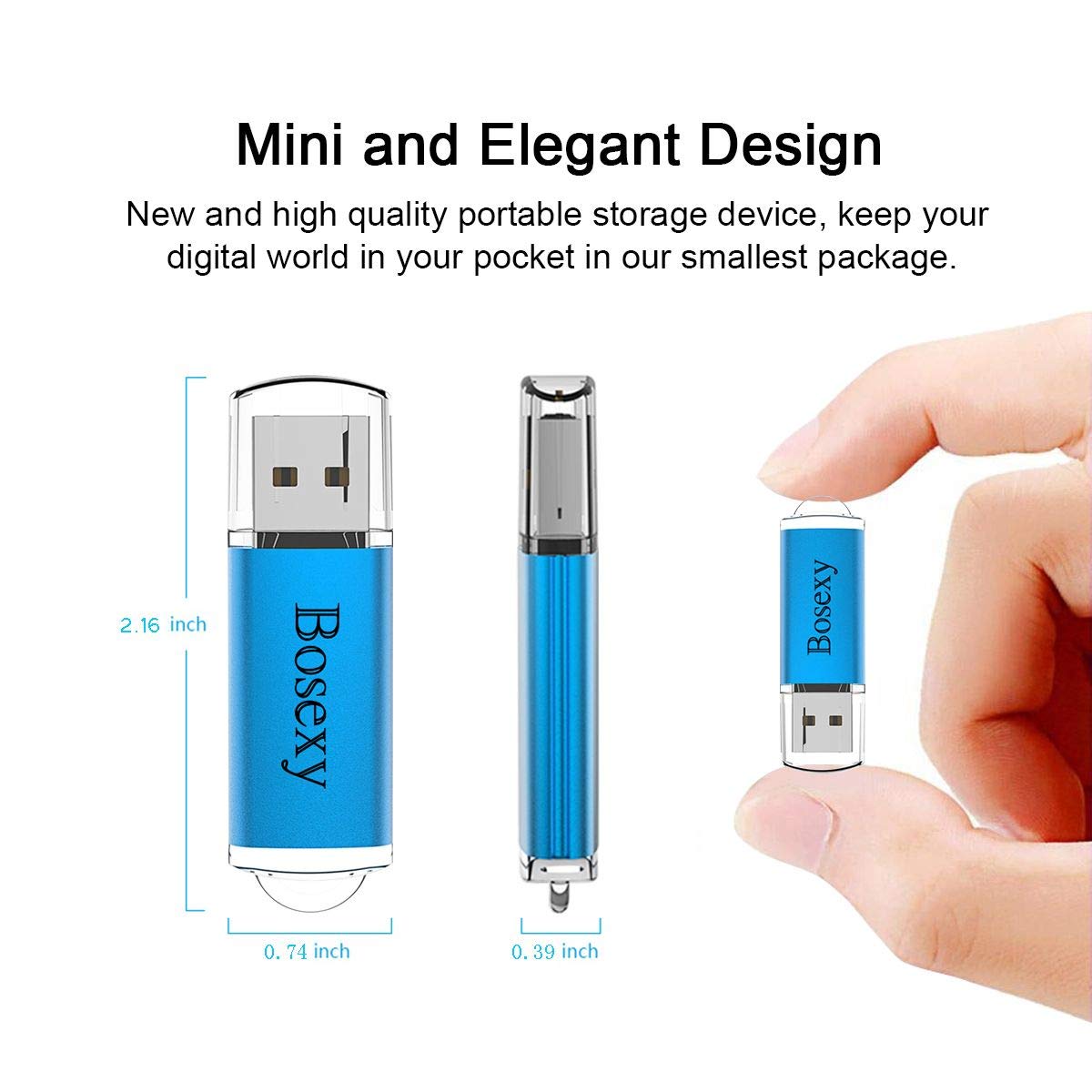 USB Drive 4 GB Thumb Drives 5PCS Bosexy USB 2.0 Memory Stick 4G Flash Drive Multicolor