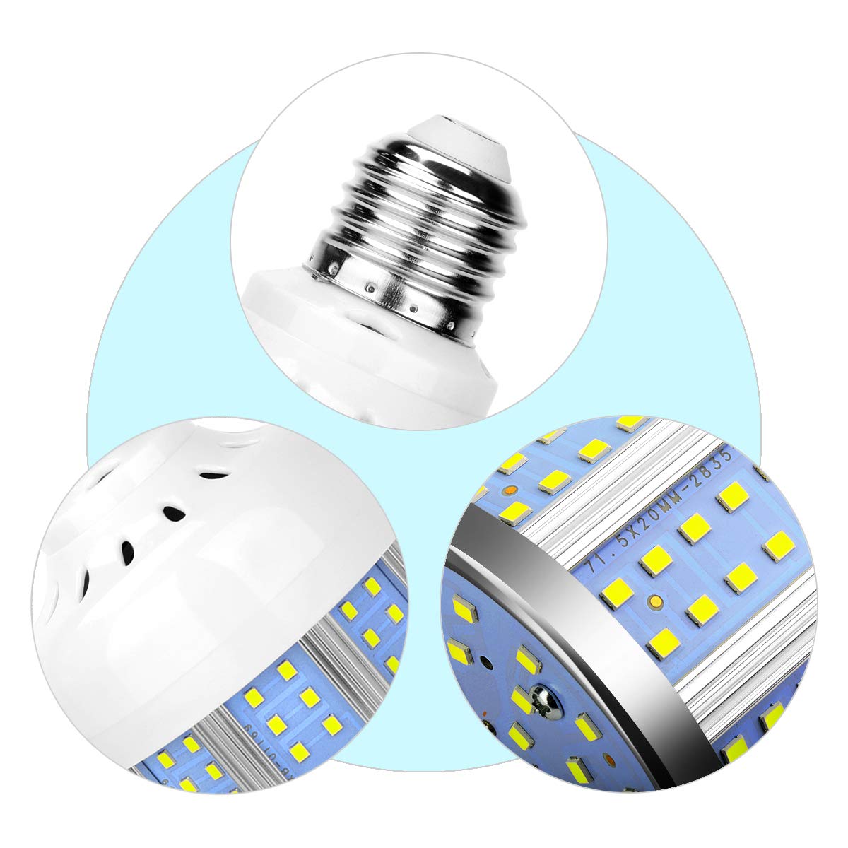 2 Pack 280W Equivalent LED Corn Light Bulb, 4000 Lumen 6500K Cool White Daylight 40W LED Corn Lamp,E26/E27 Medium Base,for Indoor Outdoor Warehouse