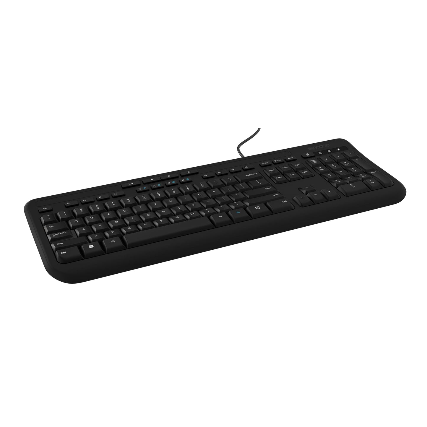 Incase Wired Keyboard 600 - Designed by Microsoft - Spill Resistant, Quiet Touch Keys, Plug and Play, 4 Hotkeys, Windows Start Key - Black