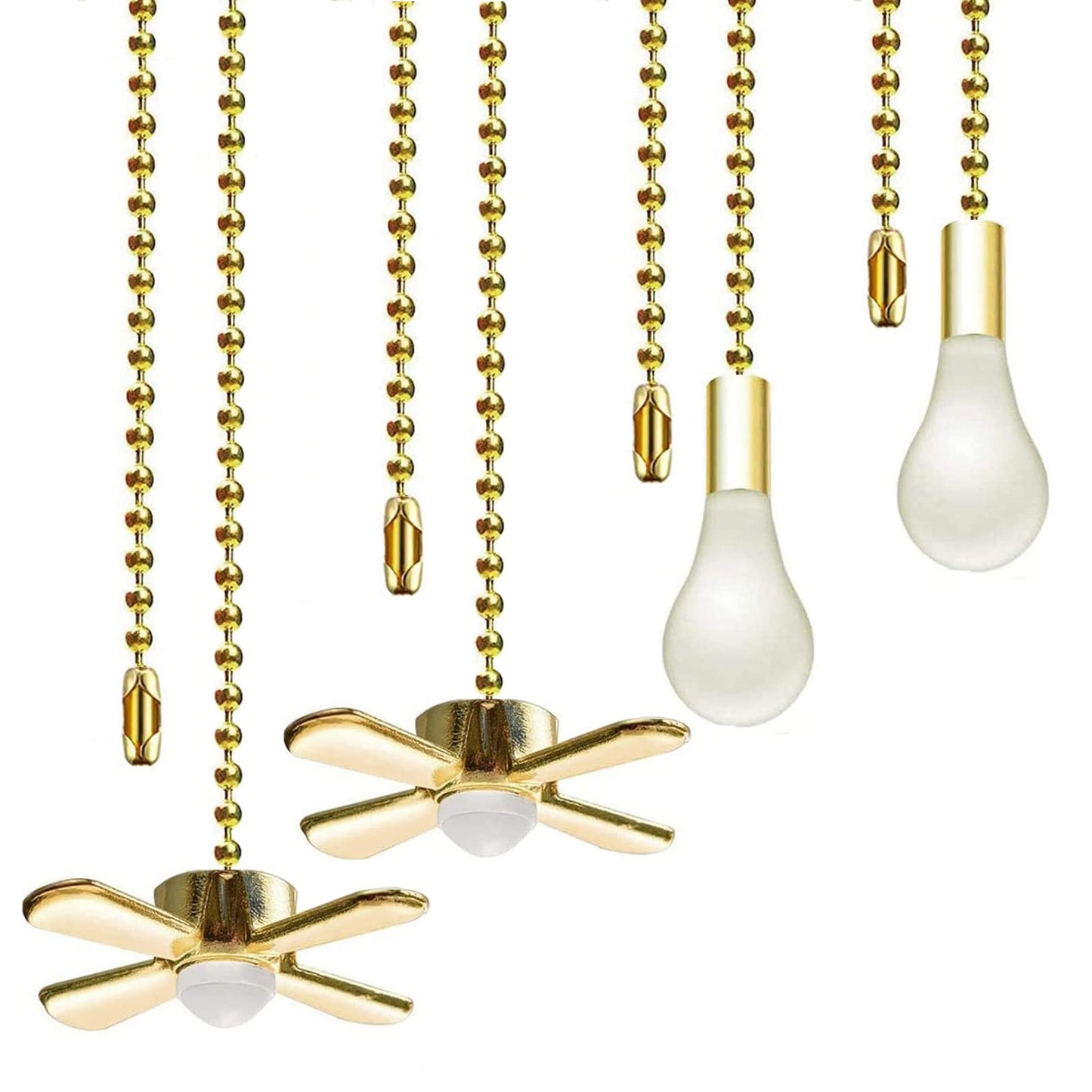 Ceiling Fan Pull Chain Fan Pulls 4PCS Light Fan Pattern Pull Chain Extension Fan Decorative 12 Inch Fan Pulls Set with Connector for Ceiling Fan