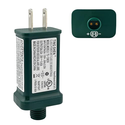 Power Supply TS-13W29V Class 2 Transformer 29V 0.45A 13W Raintight IP44 US Plug Connector 1/2in 12mm Adapter Replacement for LED String Light, Holiday