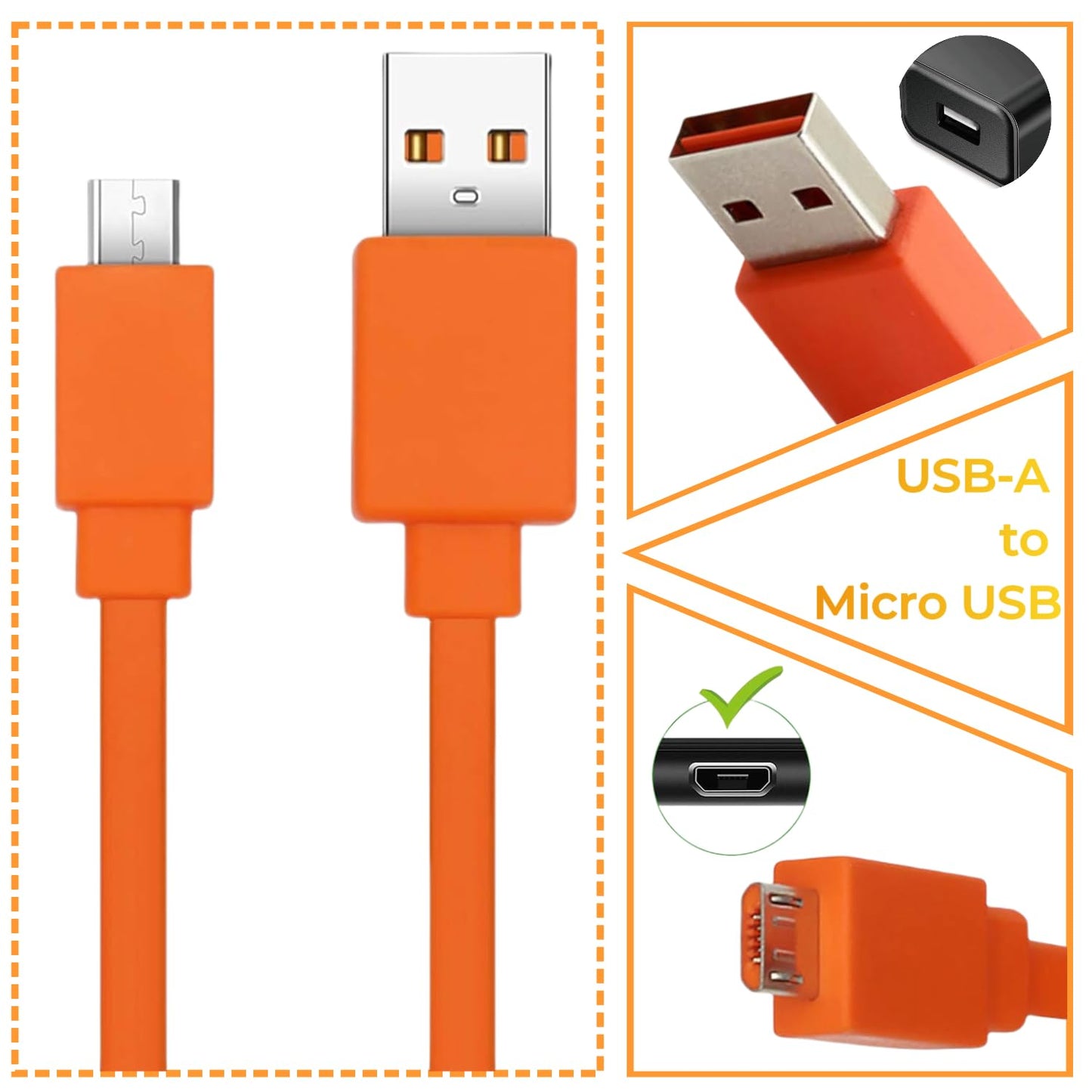 Fast Charger Charging Cable Compatible with Ring Enabled Video Doorbell (Released in 2020) 2/3/3 Plus/ 4, Peephole Cam, Doorbell Pro, Camera Battery