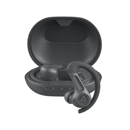 JLab JBuds Sport ANC 4 True Wireless Bluetooth Earbuds + Charging Case, Graphite, Swipe + Touch Controls, Hybrid Active Noise Cancelation, Multipoint