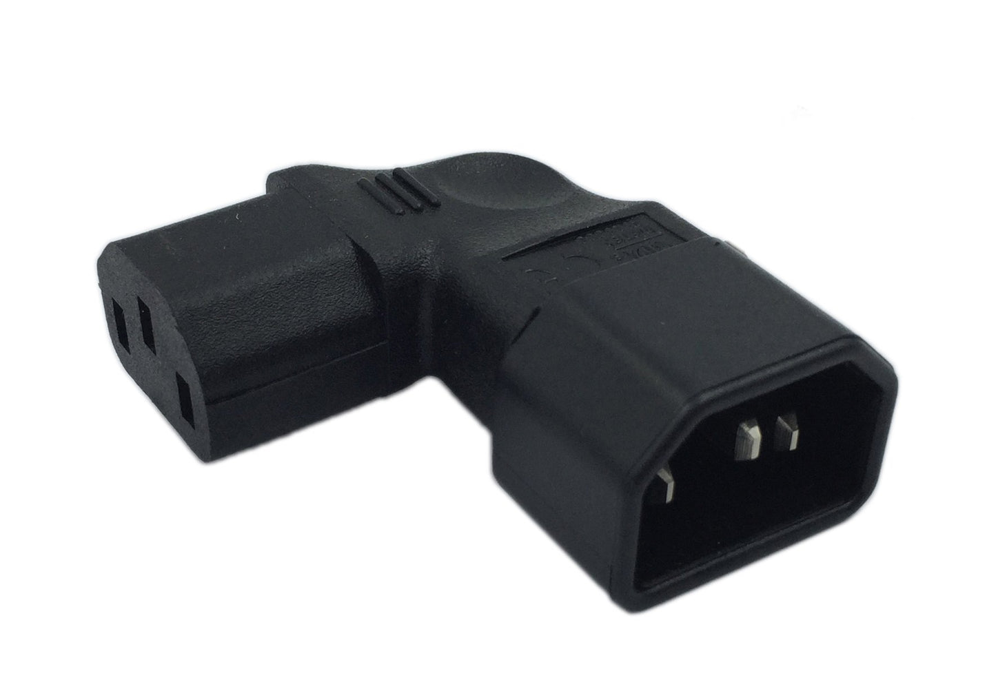 CERRXIAN Right Angle IEC 320 C14 3 Pin Male to C13 Female PDU PSU UPS Power Extension Adapter Receptacle for LCD LED TV Wall Mount