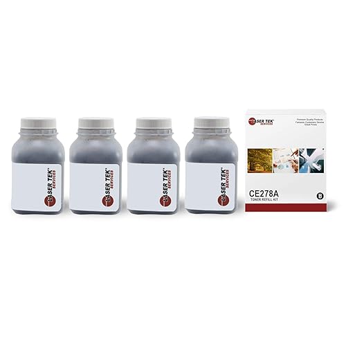 Laser Tek Services Compatible Toner Refill Kit Replacement for HP 78A CE278A Works with HP Laserjet Pro M1536dnf M1537dnf M1538dnf Printers (Black, 4