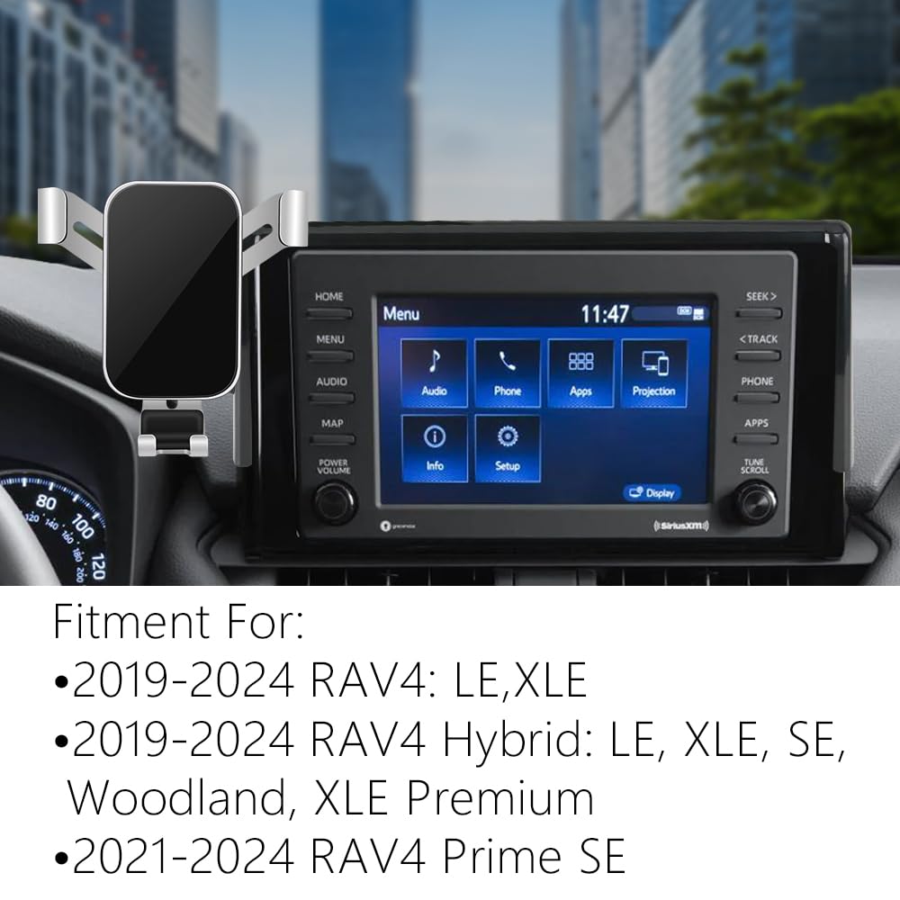 LUNQIN Car Phone Holder for 2019-2025 Toyota RAV4 LE XLE & 2019-2025 RAV4 Hybrid LE XLE SE Woodland XLE-Premium & 2021-25 RAV 4 Prime SE Auto