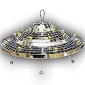 Disco Ball with Elastic Rope UFO Spaceship Mirror Reflective Decorations UFO Space Art Crafts Creative Disco Mirror Ball Handmade Gifts Funny
